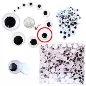 비접착식 눈알 (대용량 20mm) 인형 일반 -약500개입 혼합 만들기 스티커 공예 재료 교구 미술놀이 액괴 완