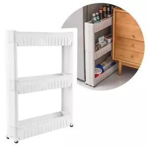 이동식 틈새 수납장 3단 냉장고 주방 세탁실 선반좁은폭 새장 이좁은 냉장고장 냉장고옆 슬라이딩