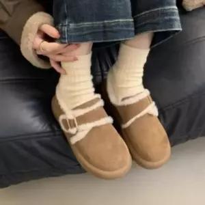 여성 스웨이드 투버클 포인트 슬리퍼