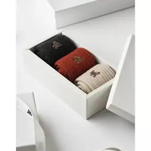 [닥스맨]닥스 액세서리 [여성장목3족] 닥스베어 자수 장식 골지 장목 3족세트  (DBSS6E914BK)