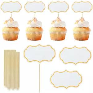 OnlyKXY 30개 케이크 컵케이크 토퍼 빈 이쑤시개 깃발 귀여운 음식 애피타이저 장식 재미있는 스틱 졸업