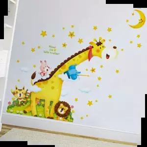 어린이집스티커 기린 동물 그림퍼즐 포인트 벽지 스티커 아이방 장식