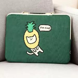 랩탑 파우치 가벼운 노트북 가방 귀여운 그린 13인치