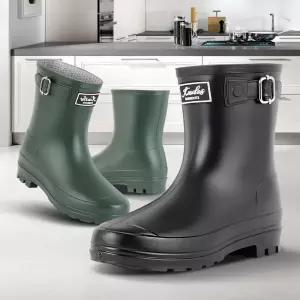 장마철 여성레인부츠 블랙 카키색 패션장화 원예 공업 요식업 낚시신발 점육점 수산업