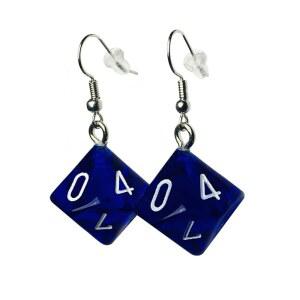 [포르르] d20 / d10 다면체 주사위 귀걸이 - 반투명 색상