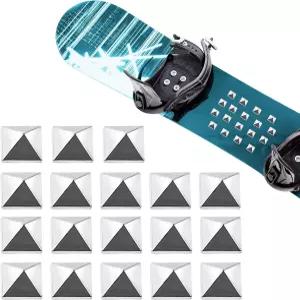 18Pcs 스노보드 스톰프 패드 피라미드 스터드 그립 미끄럼 방지 금속 스텝 셀프 접착 스노우보드 매트가