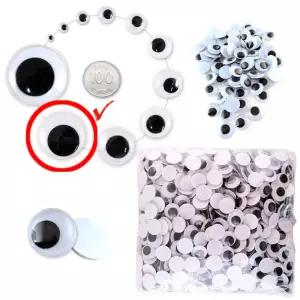 비접착식 눈알 (대용량 30mm) 인형 일반 -약250개입 혼합 만들기 스티커 공예 재료 교구 미술놀이 액괴 완