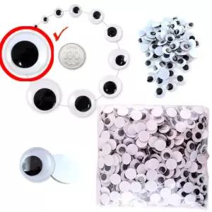 비접착식 눈알 (대용량 40mm) 인형 일반 -약100개입 혼합 만들기 스티커 공예 재료 교구 미술놀이 액괴 완
