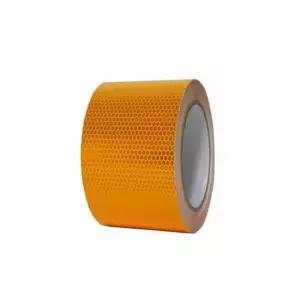 고휘도 벌집무늬 반사 테이프 75mm x 10M 황색공사용 안내표지 표시잎 테잎 야간작업 작업용 도로