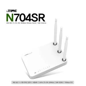 ipTIME 300Mbps급 11n 4LAN 포트 유무선공유기 N704SR무 무랜 와이파이 데스크탑 아이피타임 무카드 유기
