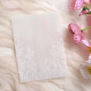 아비디소 50팩 벨룸 재킷 5x7 초대장 결혼식 베이비 샤워 생일야생화 패턴을 위한 사전 접이식 130GSM