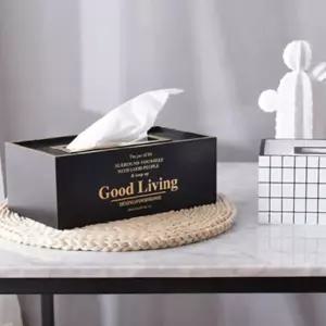 엔틱 우드 고급 티슈케이스 블랙 체크 화이트각 장식용박스 인테리어 디자인 각커버 휴지 각박스