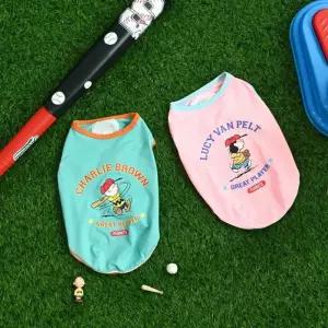 패리스독 베이스볼 매쉬 티셔츠(블루)캐릭터 강아지 애완견옷 애견 반려 패션 애티 디자인