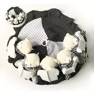 (제스트)흑백모빌 신생아 오르골 봉제인형 딸랑이 놀이