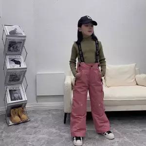 아동용 어린이 멜빵 스키 바지 복 방수 겨울 두꺼운