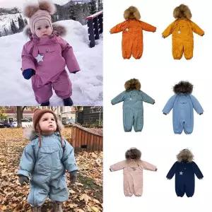 아기 유아 스키복 바디 점프 수트 패딩 방수 롬퍼