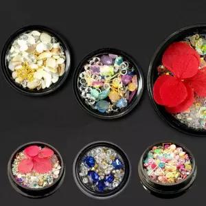 네일아트 럭셔리 스톤 파츠 혼합 보석함 세트 17종/네일/손톱/발톱/아트/토핑/재료/부자재/장식/도구/용품