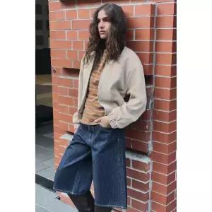 자라 ZARA 배색 코듀로이 자켓 재킷 - 베이지