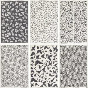 웨비디 6가지 스타일 언더글레이즈 세라믹 데칼 버터플라이 플라워 도자기 클레이 글레이즈 아트용 종이