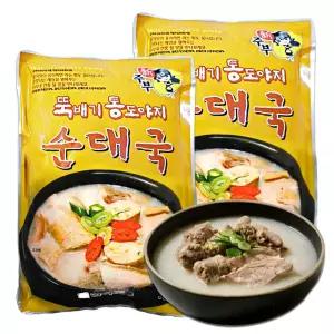 선미식품 뚝배기 통도야지 순대국 600g x 2개해장 즉석 술국 안주 순대