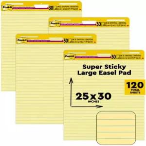 포스트잇 슈퍼 스티키 이젤 패드 25인치 x 30인치 시트 옐로우 페이퍼선 포함 30매/패드 4매/팩 가상