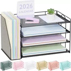 스페이스레아 책상 정리함 및 액세서리 파일 정리함이 있는 책상용 종이 카탈로그 참조 랙용 작업 공간