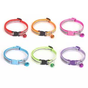 PET 목줄 고양이 목걸이 반사 빛 방울 사이즈 조절 길 강아지 인식표 이름표 분실방지 야광