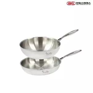 한일STS 베일리 통5중 스텐레스 IH 인덕션가능 후라이팬세트 2종B(후24+궁24)