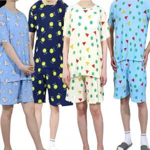 여성 남성 쿨 잠옷 플리츠 짱구잠옷 냉감 캐릭터 파자마 99 빅사이즈 반팔세트