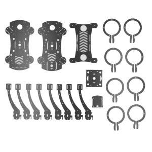 쿼드콥터 프레임 키트, F450 카본 파이버 경량 고강도 임팩트 DIY 설치 드론 키트 4 구리 기둥 쿠션 레이싱 50mm 덕트 팬용