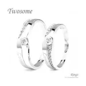 클루아조네코리아 커플 은반지 커플링 스터링실버 각인 Twosome R8241