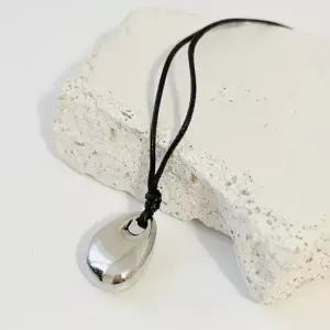 심플 실버 물방울 포인트 롱 목걸이 네크리스