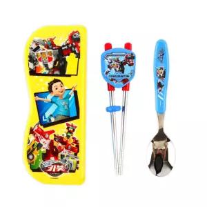 헬로카봇15 스푼 양손교정젓가락 케이스세트 식기 어린이선물 연습용 저분 용저분 집준비물 집선물 캐릭터