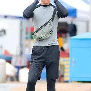 남자 긴팔티 반바지 래쉬가드 세트 상하 여름 휴가