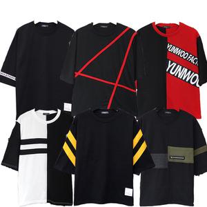 [국내생산]유니우 남자 남성 남녀공용 커플 학생 5부 7부 반팔 후드 오버핏 루즈핏 여름 티셔츠