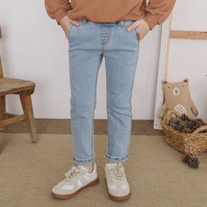 루알라키즈 아동용 사선포켓 연청 청바지 7호-19호 3214L