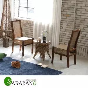 사라방드 라탄 티테이블세트 05BW우드 식탁의자 카페의자 테라스테이블