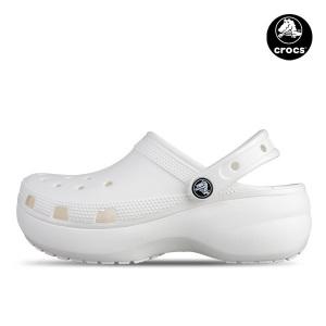 크록스 클래식 플랫폼 클로그 여성 슬리퍼 샌들 화이트 206750-100