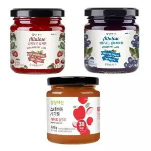 알티스트 저당 저칼로리 딸기/블루베리/사과잼 240g 3개/ 무설탕 잼 한통을 다 먹어도 144kcal