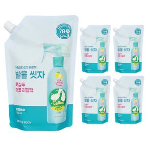 온더바디 코튼풋 발을씻자 풋샴푸 리필 레몬민트향 500ml 5개