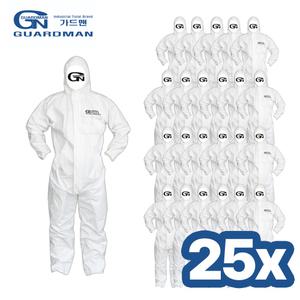 가드맨 FS 일회용 원피스 방제복 방역복 작업복 25P