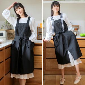 예쁜 방수 미용실 앞치마 네일샵 꽃집 원피스형 X끈형 롱 PR01