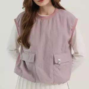 아노락조끼 스트링 라운드넥 봄필드룩 드롭숄더