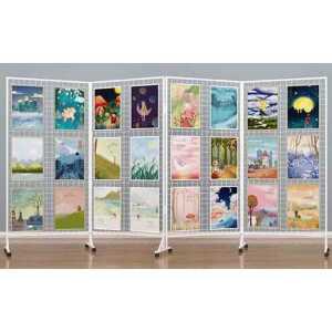 바퀴달린 작품 전시대 파티션 이동식 철제 타공판 다용도 메쉬망