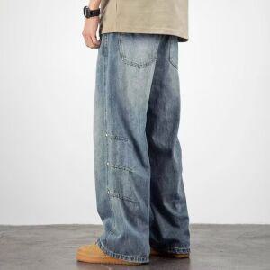 남성 배기 청바지 스트레이트 워싱 캐주얼 바지 봄 C07Z1-4 원픽2