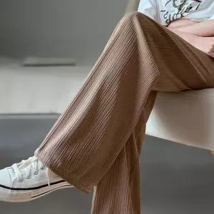 여성 여름 쿨 팬츠 잔주름 와이드 바지