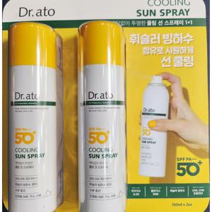 닥터아토 쿨링 선 스프레이 150mlx2개입/자외선차단제/선크림야외활동/백탁없는선크림/아이선스프레이/저자극