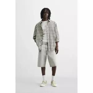 자라 ZARA 남성 버뮤다 데님 배기 핏 - 그레이323996