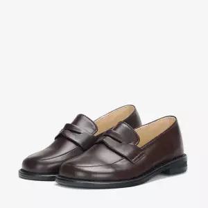 [보리보리/아이들]1301 키즈 & 맘 소가죽 클래식 페니 로퍼 - 다크브라운