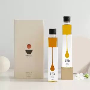 [롯데백화점]기름연구소 [기름연구소]프리미엄 참기름&들기름 선물세트01 (200ml X2병)